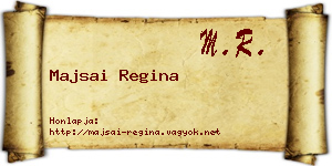 Majsai Regina névjegykártya